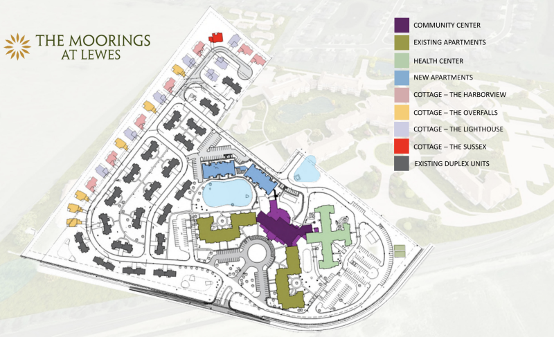 The preliminary site plan for the revised Moorings community. SOURCE: SUSSEX COUNTY